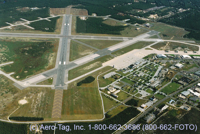 Aerial photograph of Gabreski Airport runway october 1996